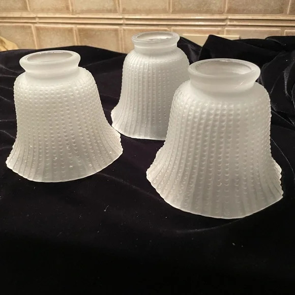 Vintage Frosted, Beaded Light Difussers - Picture 7 of 7